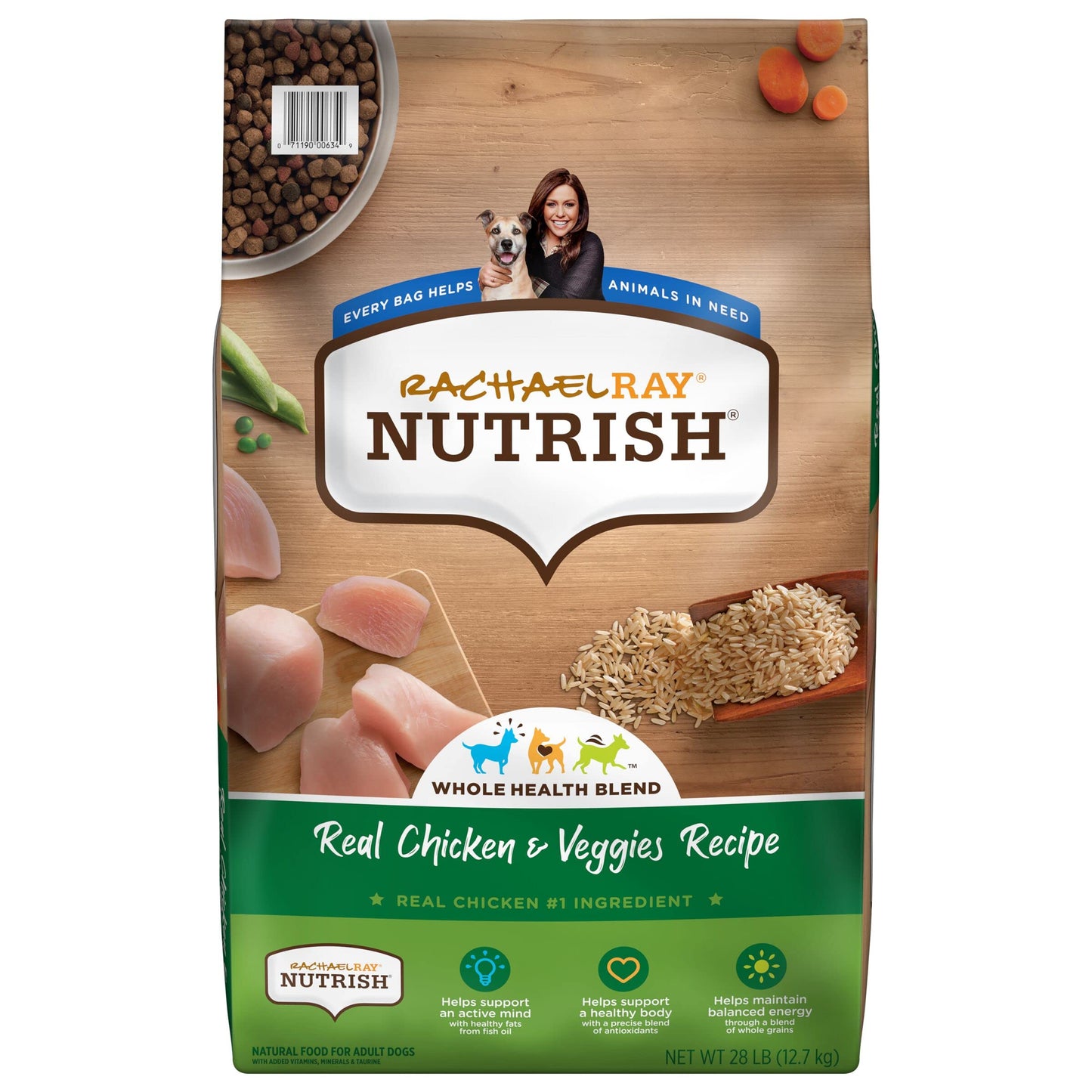 Rachael Ray Nutrish Premium Natural Dry Dog Food, Real Chicken & Veggies Recipe, 28 Pound Bag