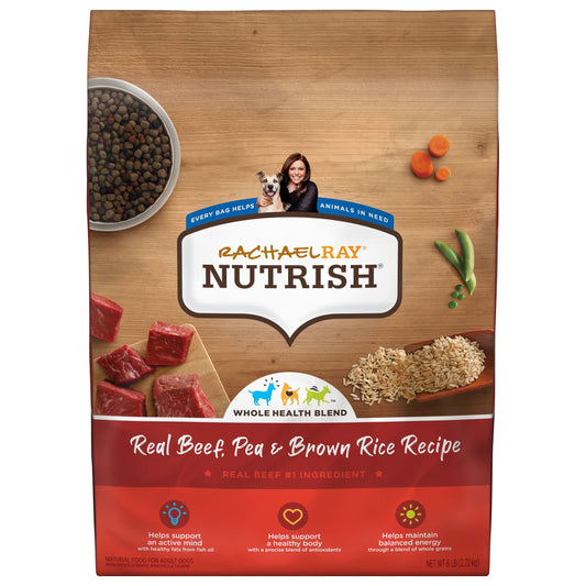 Premium Natural Dry Dog Food with Added Vitamins, Minerals & Taurine, Real Beef, Pea, & Brown Rice Recipe, 6 Pounds (Packaging May Vary)