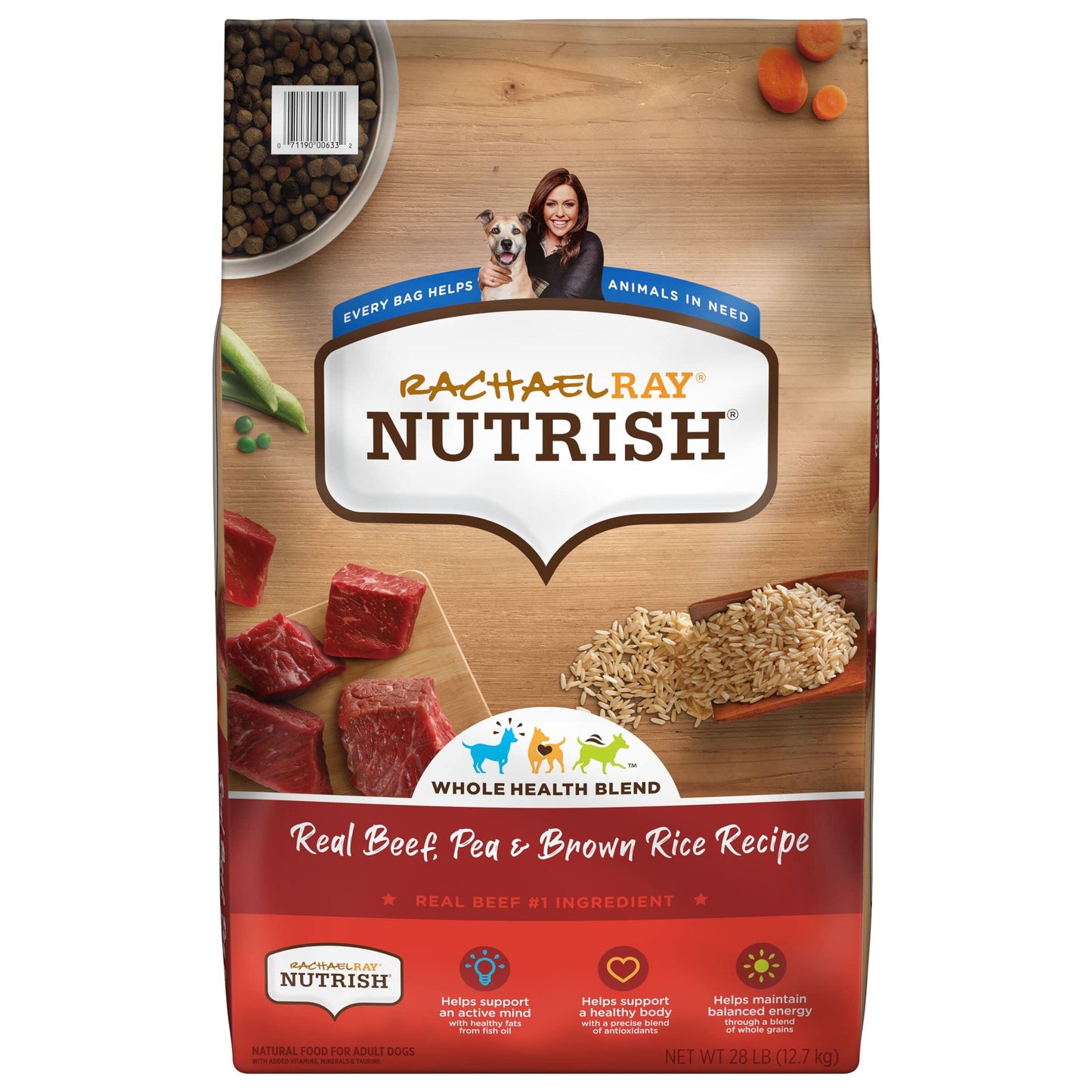 Nutrish Premium Natural Dry Dog Food with Added Vitamins, Minerals & Taurine, Real Beef, Pea, & Brown Rice Recipe, 28 Pounds (Packaging May Vary)
