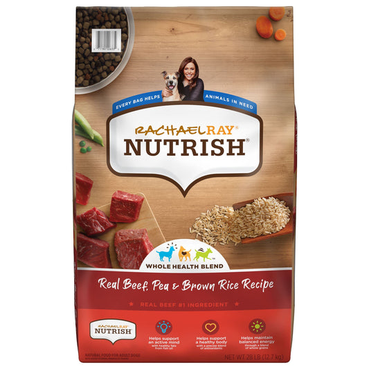 Nutrish Premium Natural Dry Dog Food with Added Vitamins, Minerals & Taurine, Real Beef, Pea, & Brown Rice Recipe, 28 Pounds (Packaging May Vary)