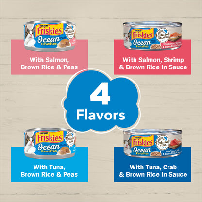 Purina Friskies Ocean Favorites Wet Cat Food Pate and Meaty Bits Variety Pack