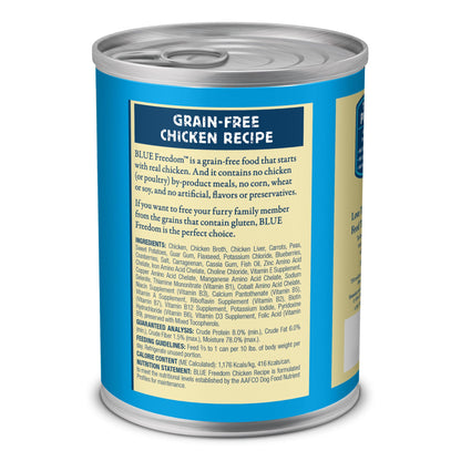 Freedom Grain-Free Wet Dog Food, Free of Glutens & Artificial Preservatives, Made with Natural Ingredients, Chicken Recipe, 12.5-oz. Cans (12 Count)