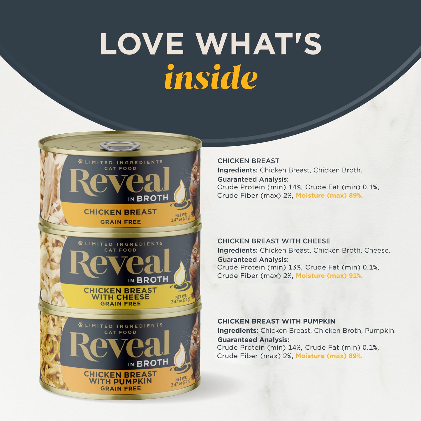 Reveal Natural Wet Cat Food, 12 Count Limited Ingredient Canned Food for Cats in Broth, 2.47 Cans