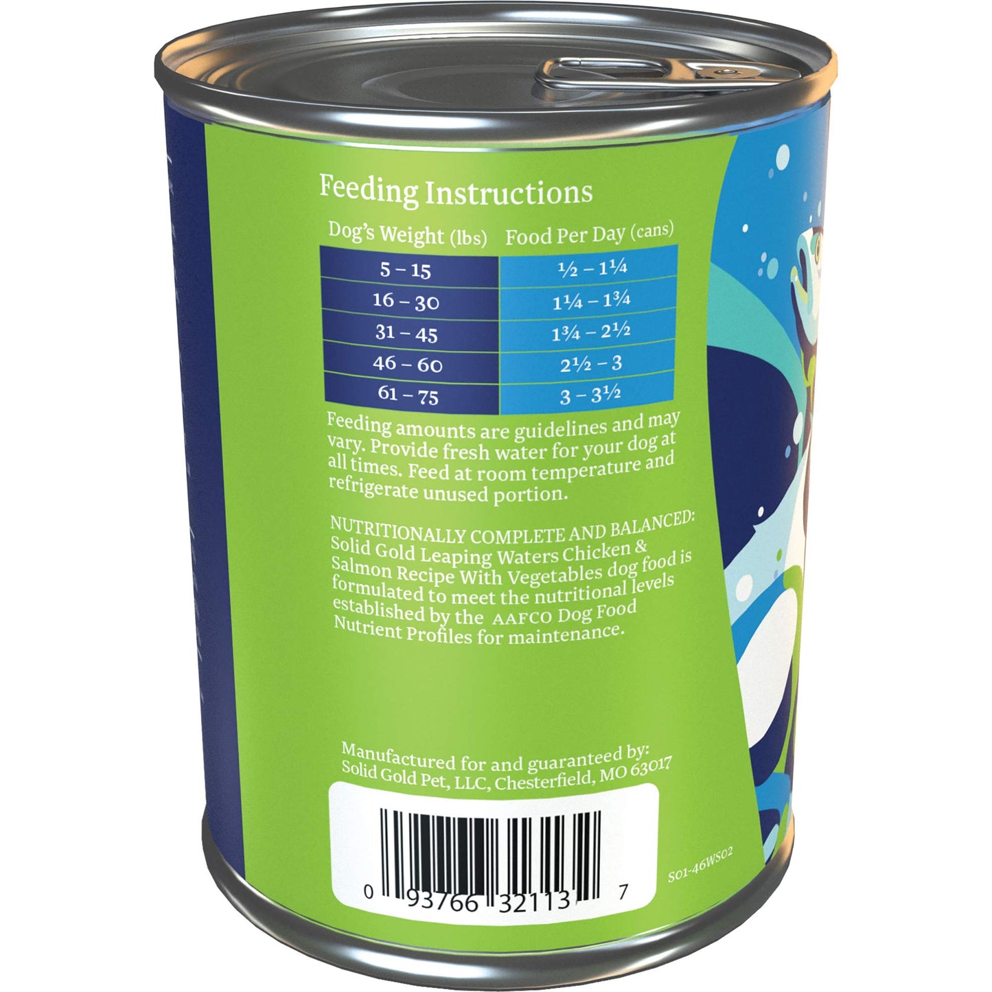 Wet Dog Food for Adult & Senior Dogs - Made with Real Chicken & Salmon - Leaping Waters Grain Free Canned Dog Food for Healthy Digestion