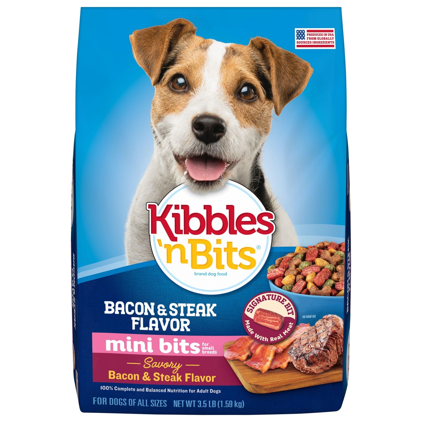 Mini Bits Small Breed Savory Bacon & Steak Flavor Dry Dog Food, 3.5 lb. Bag