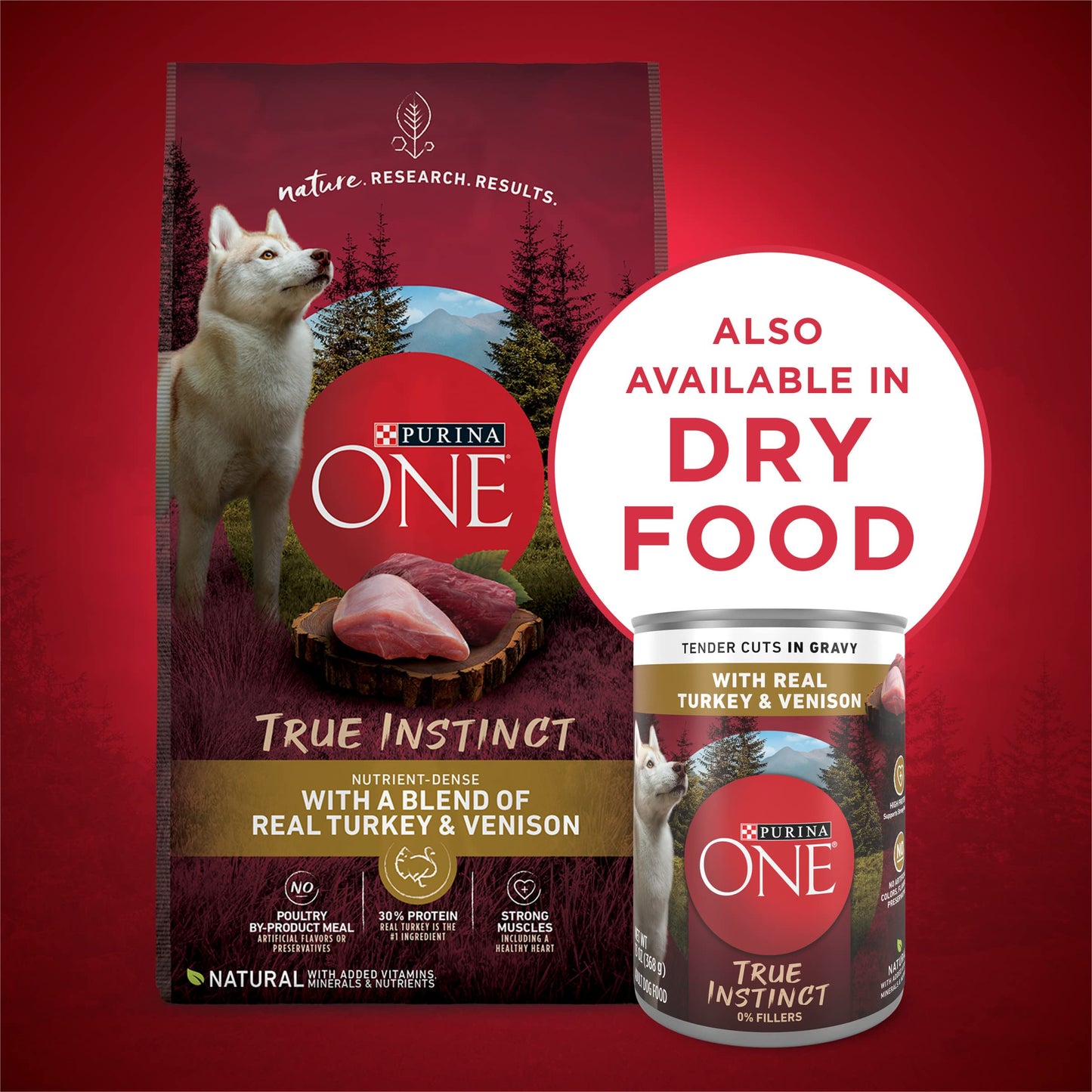 Wet Dog Food True Instinct Tender Cuts in Dog Food Gravy With Real Turkey and Venison