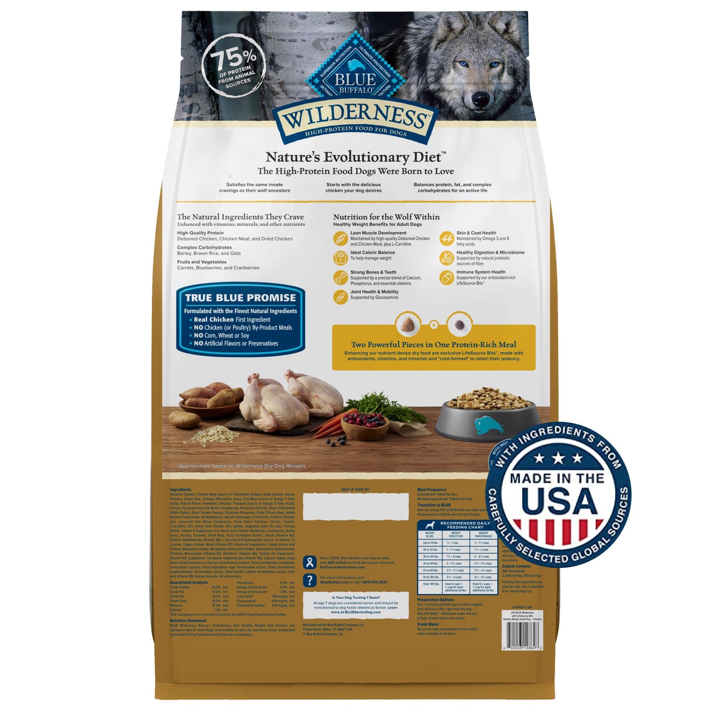 Weight Control Dry Dog Food With Real Chicken Plus Wholesome Grains  Made in the USA with Natural Ingredients Chicken