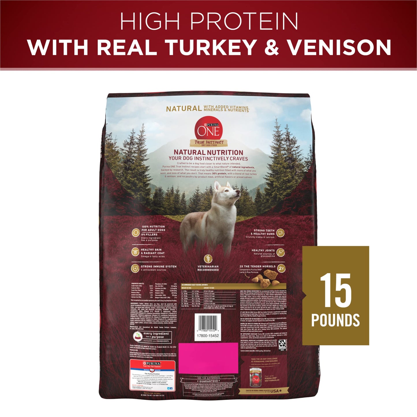 True Instinct With A Blend Of Real Turkey and Venison Dry Dog Food - 15 lb. Bag