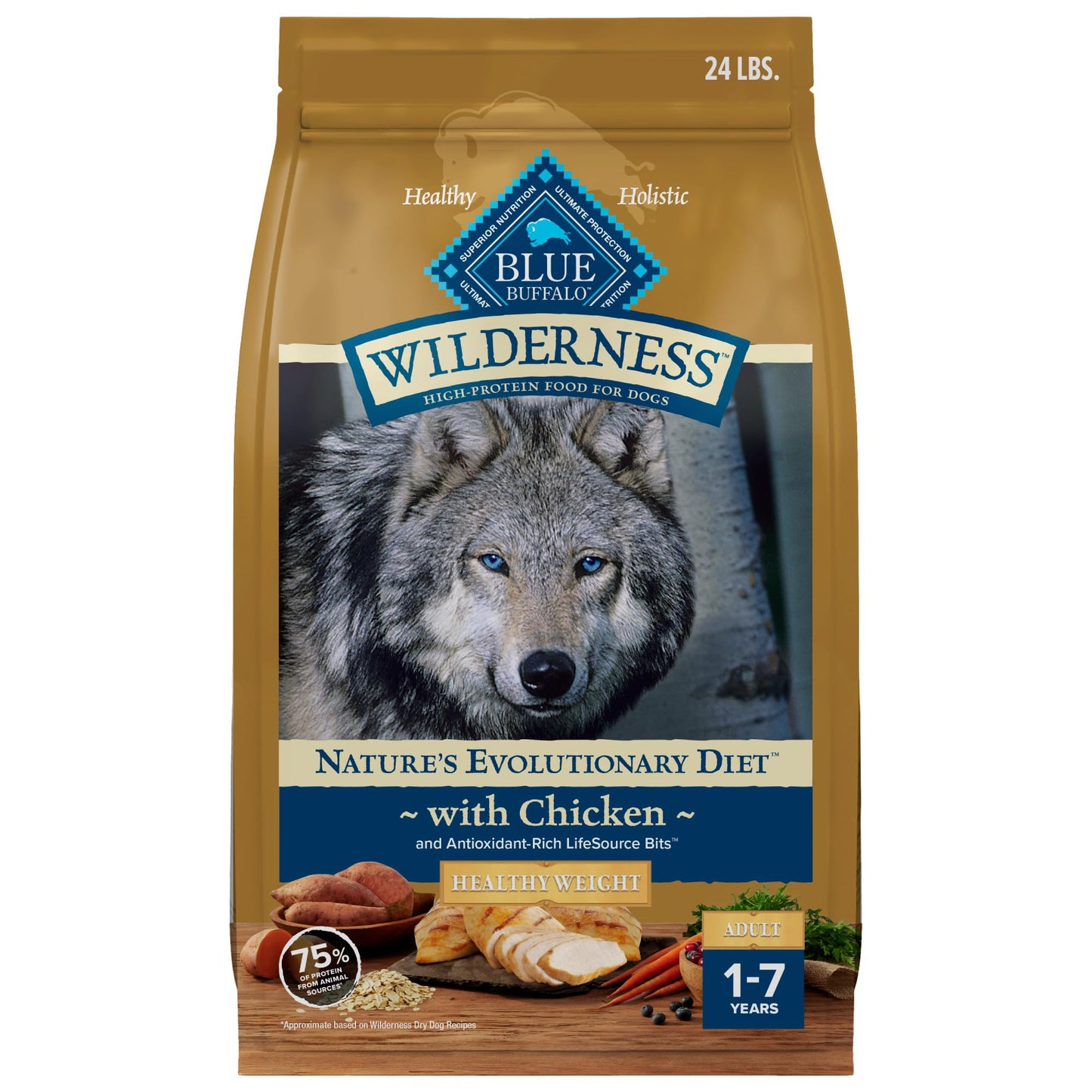 Weight Control Dry Dog Food With Real Chicken Plus Wholesome Grains  Made in the USA with Natural Ingredients Chicken