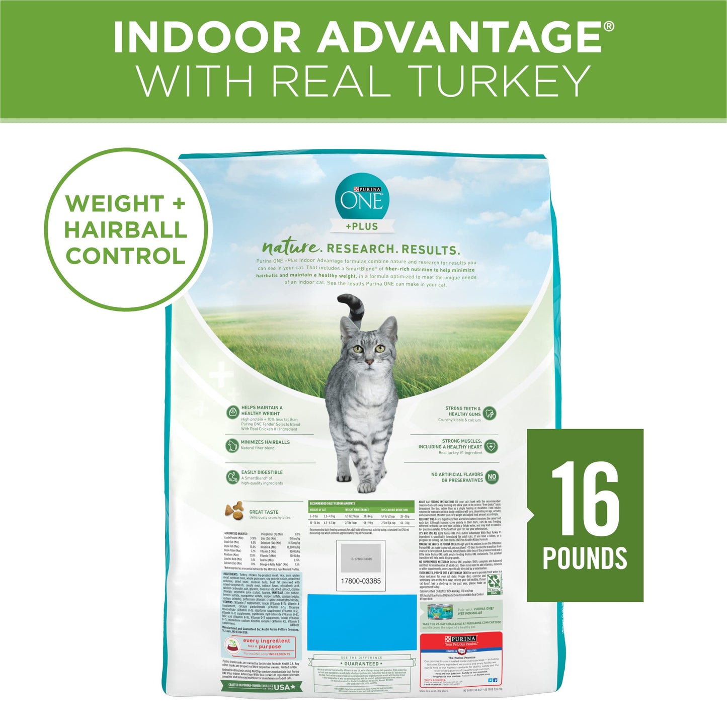 Natural Low Fat, Weight Control, Indoor Dry Cat Food Advantage - 16 lb. Bag