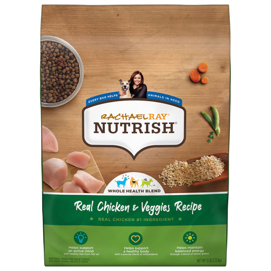 Premium Natural Dry Dog Food with Added Vitamins, Minerals & Taurine, Real Chicken & Veggies Recipe, 6 Pounds (Packaging May Vary)