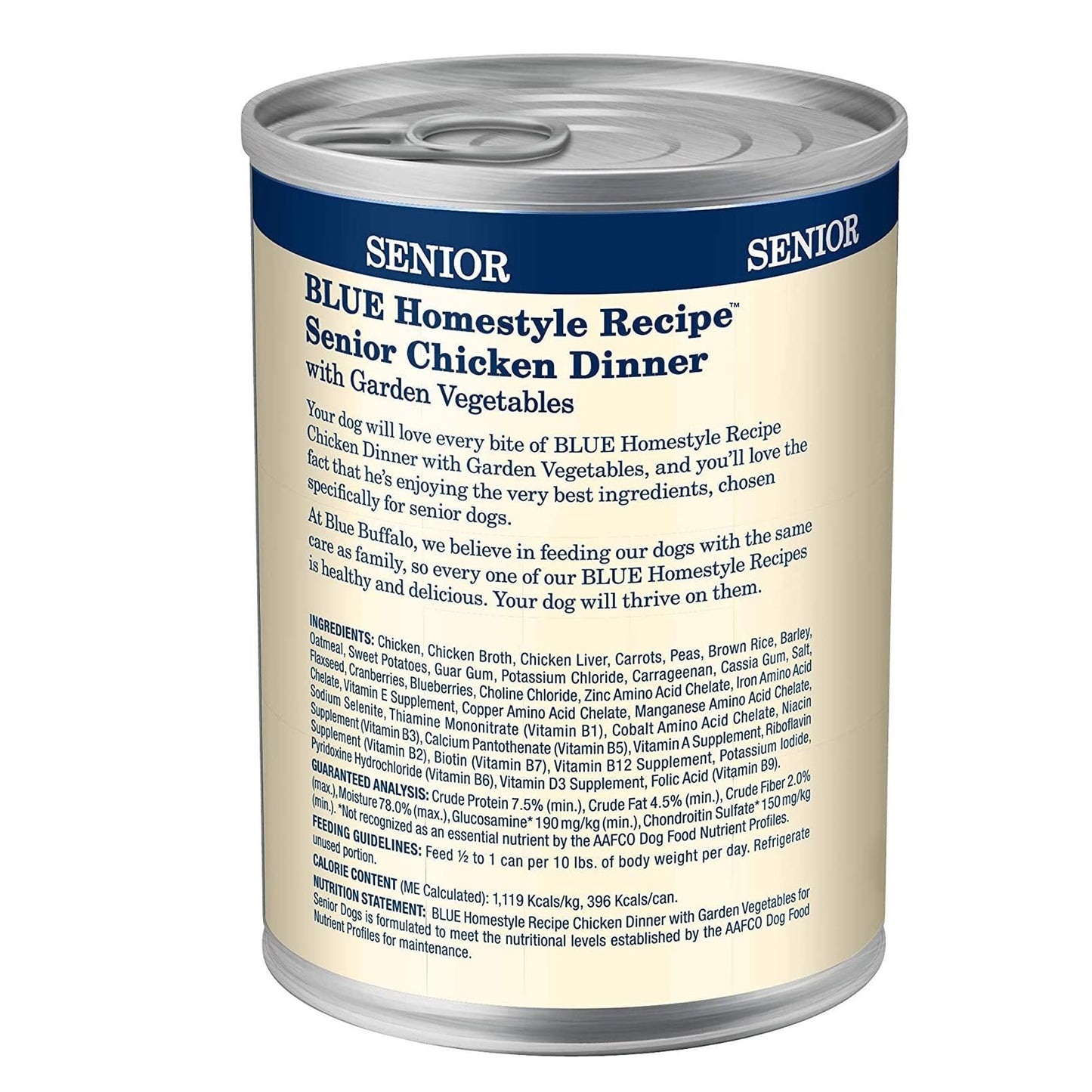 Blue Buffalo Homestyle Recipe Senior Wet Dog Food, Made with Natural Ingredients 12.5-oz. Cans (12 Count)