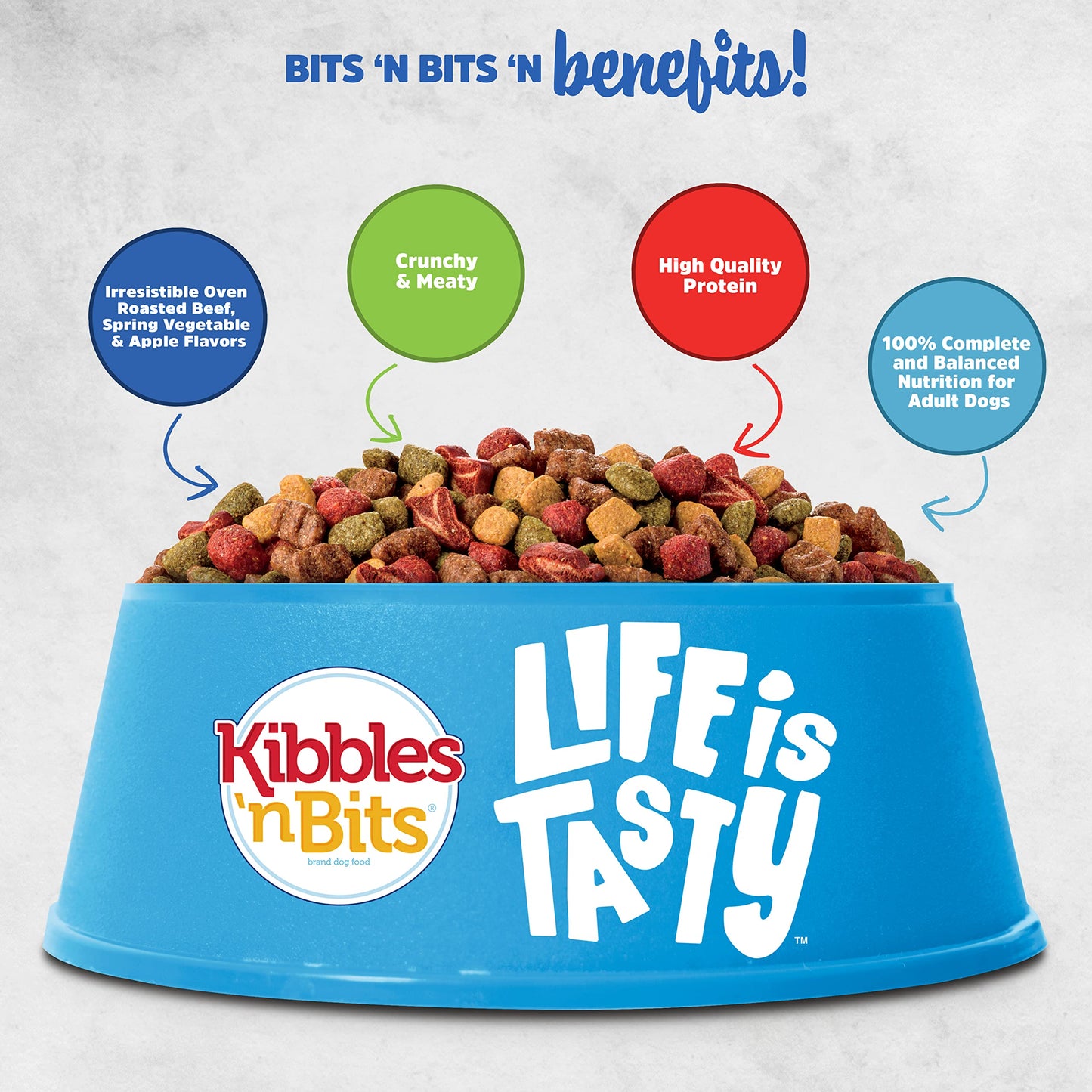 Kibbles 'n Bits Bistro Mini Bits Small Breed Oven Roasted Beef Flavor Dry Dog Food, 16 Pound Bag