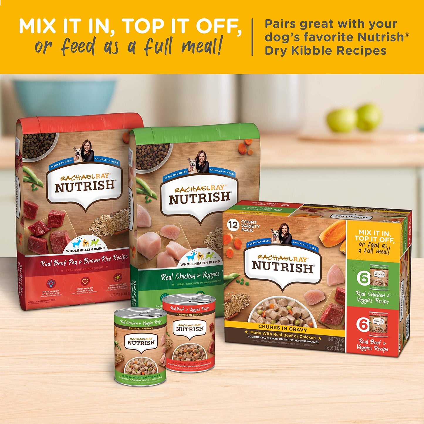 Rachael Ray Nutrish Premium Natural Dry Dog Food, Real Chicken & Veggies Recipe, 28 Pound Bag