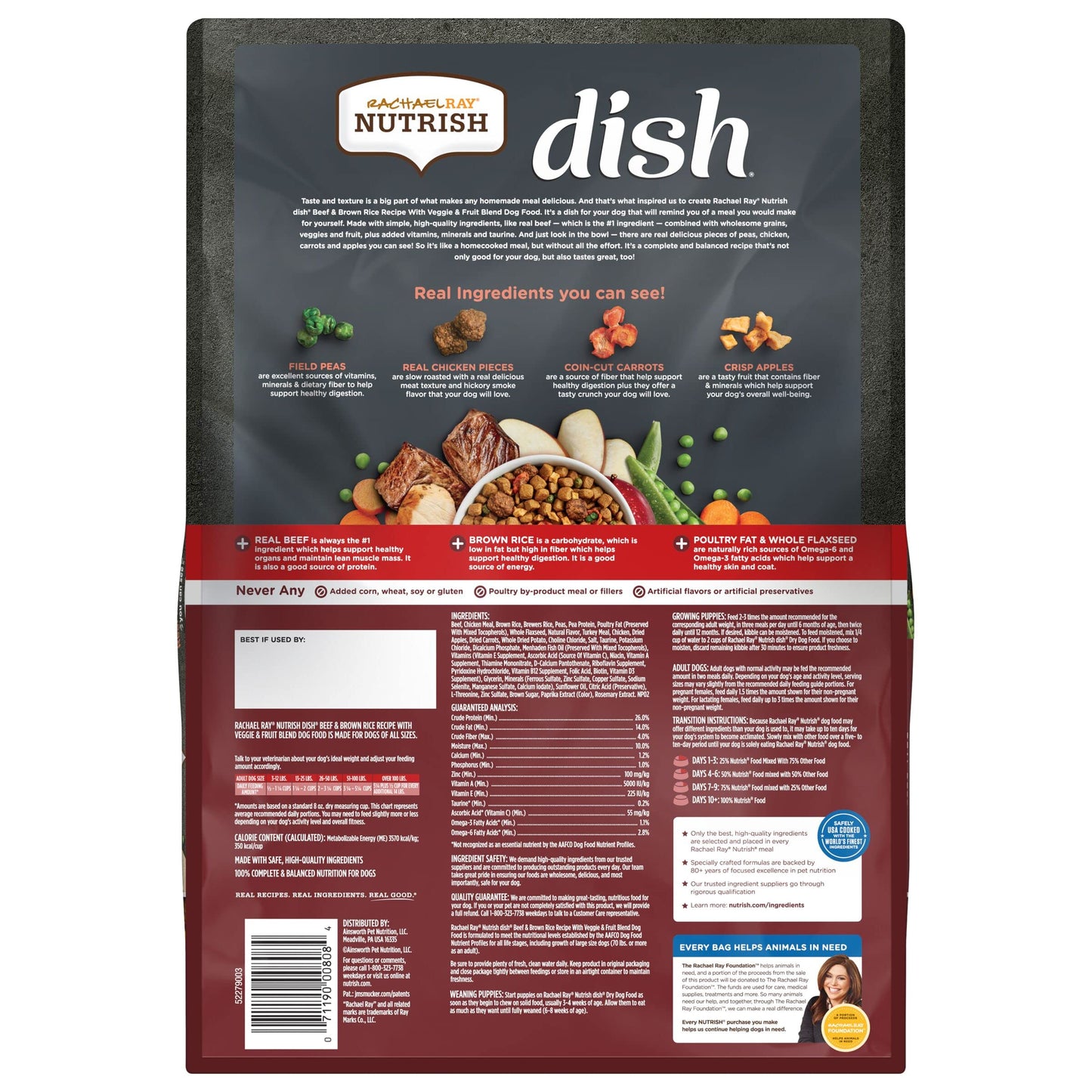 Dish Premium Dry Dog Food, Beef & Brown Rice Recipe with Veggies, Fruit & Chicken, 11.5 Pound Bag