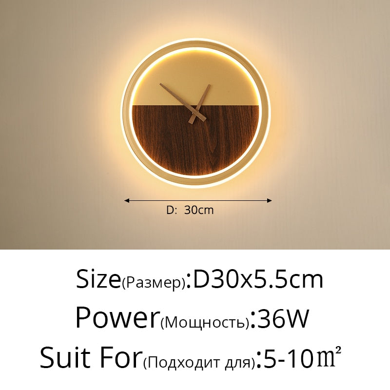 Modern LED Clock Wall Lamps