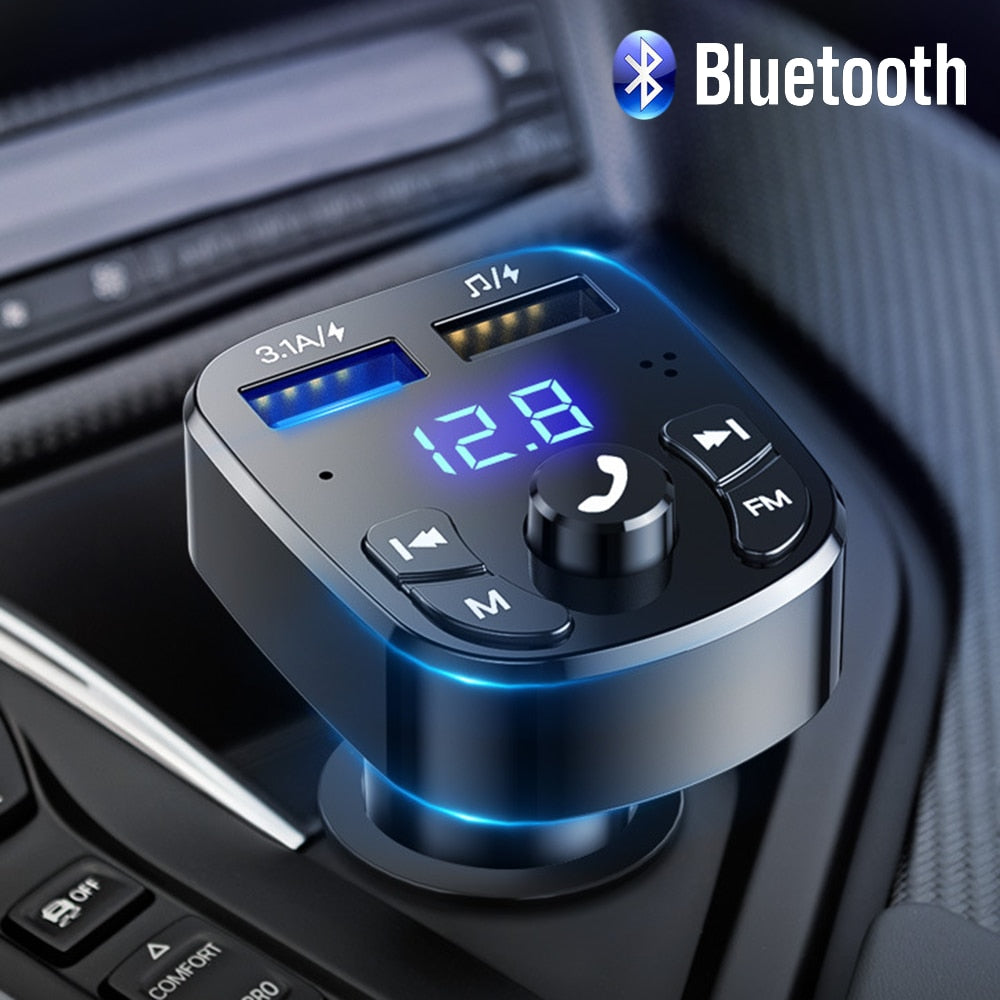 Car Handsfree Bluetooth 5.0 FM Transmitter Car Kit MP3 Player Handsfree Speaker