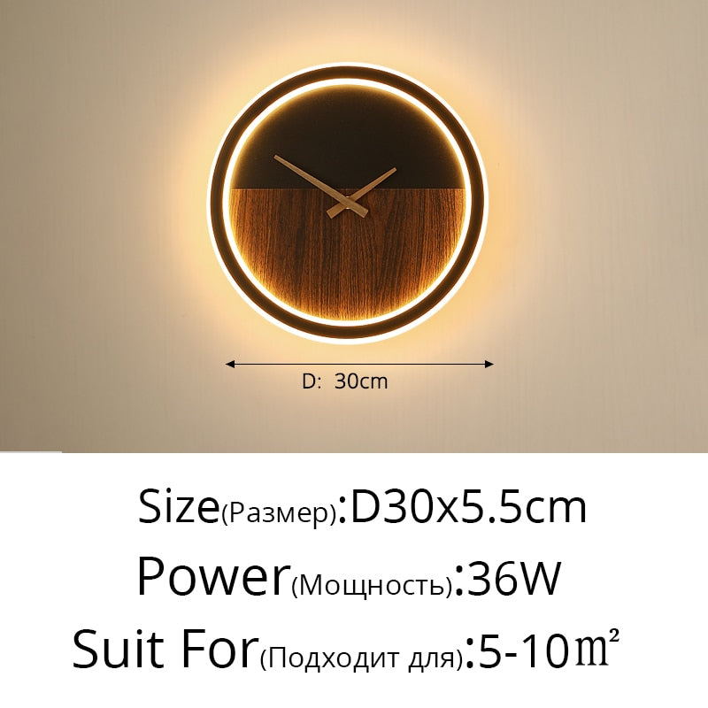 Modern LED Clock Wall Lamps